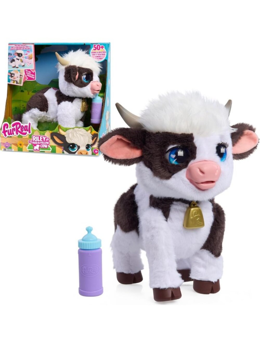 Interactive Plush Cow Toy - Feed & Follow, Soft & Cuddly, Perfect Gift for Kids